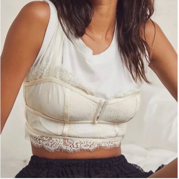 Free People Layer in Lace Bustier Ivory - Picture 3 of 4